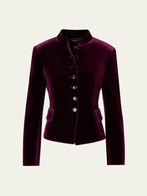 AKRIS Deva Velvet Single-Breasted Fitted Jacket
