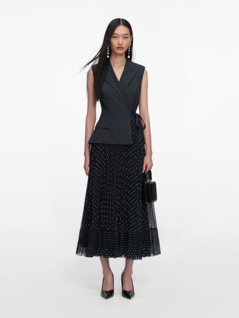 self-portrait Grey Tailored Polka Dot Midi Dress