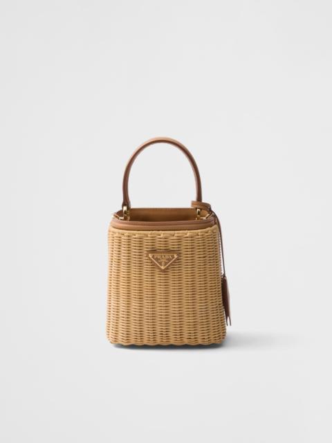 Prada Prada Panier woven fabric and leather mini-bag