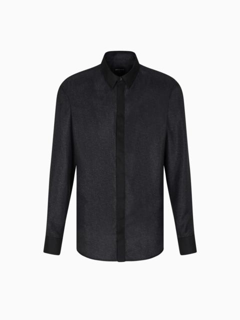 GIORGIO’S SHIRT IN SILK TWILL WITH A DIAGONAL PRINT