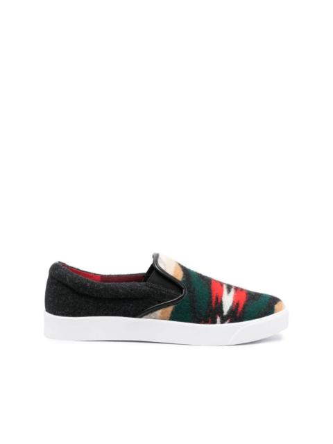 abstract-pattern wool sneakers