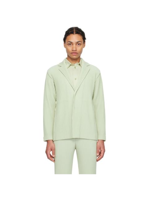 Green Tailored Pleats 1 Blazer