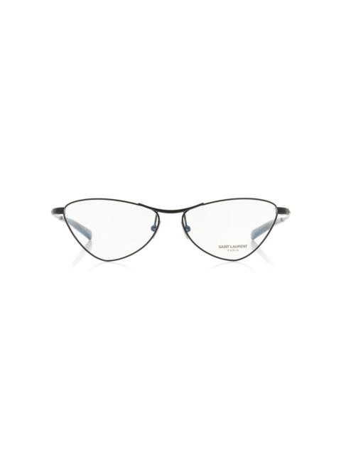 SAINT LAURENT Cat-Eye Metal Glasses black