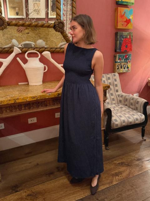 Hill House Home The Cosima Nap Dress - Navy Tonal Seersucker
