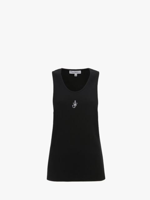 JW Anderson TANK TOP WITH ANCHOR LOGO EMBROIDERY
