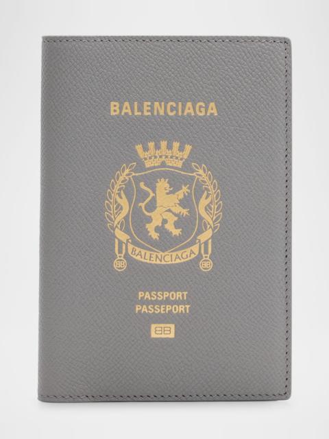 BALENCIAGA Men's Calfskin Logo Passport Holder