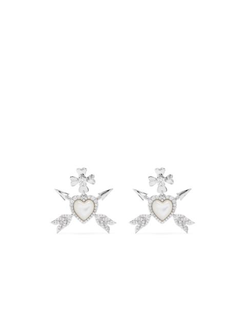 SHUSHU/TONG heart-motif crystal-embellished earrings