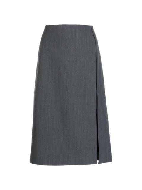 N°21 mid-rise side-slit skirt