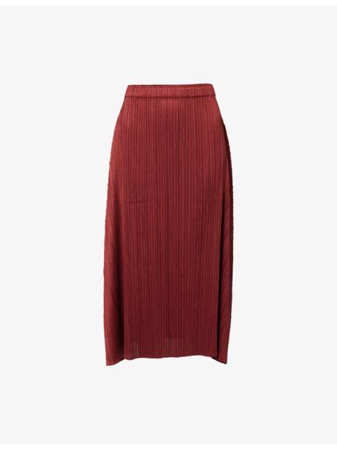 Plisse Knitted Midi Skirt