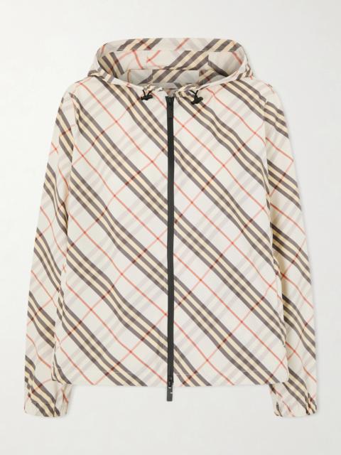 Burberry Checked Hooded Shell Jacket