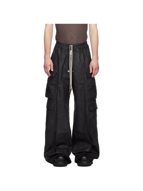 Rick Owens DRKSHDW Black Temple Double Jumbo Belas Denim Cargo Pants
