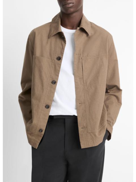 Vince Cotton-Linen Utility Chore Jacket