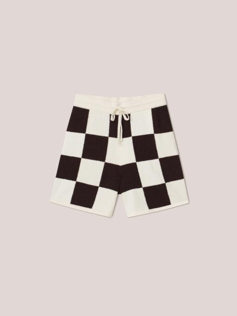 Nanushka ROB - Terry knit tile print shorts - Creme&Brown