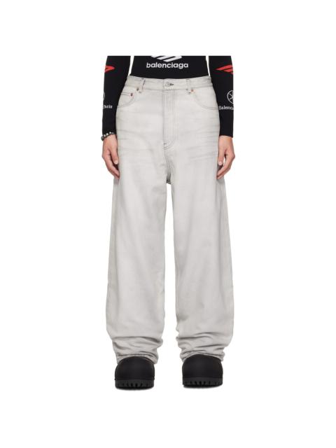 BALENCIAGA Gray Waterproof Denim Jeans