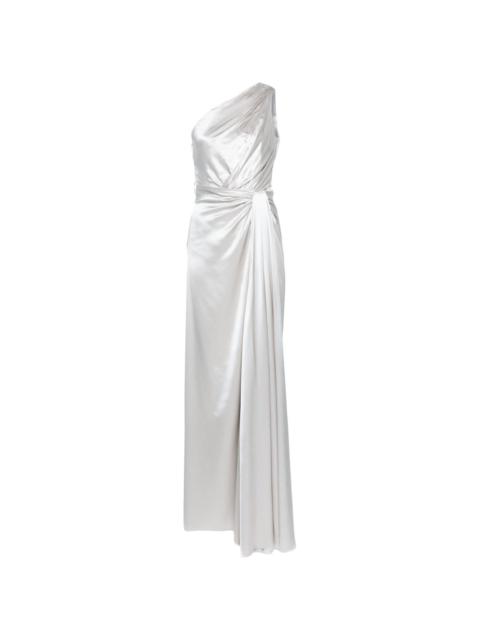 off-shoulder silk gown