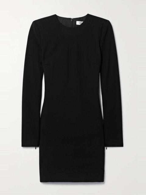 Stretch wool-blend crepe mini dress
