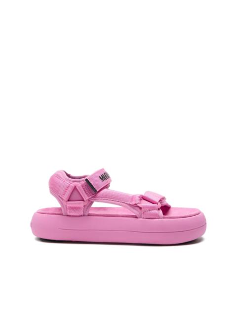 logo-strap platform sandals