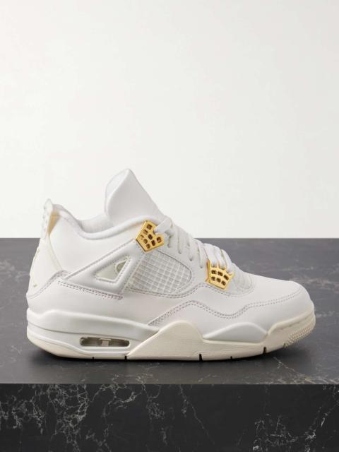 Jordan Air Jordan 4 Retro embellished rubber-trimmed leather high-top sneakers