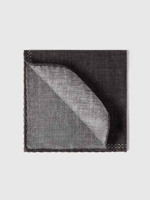 Brunello Cucinelli Silk pocket square with printed logo