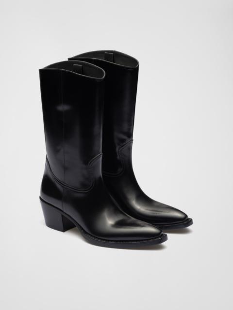 Prada Brushed leather camperos boots