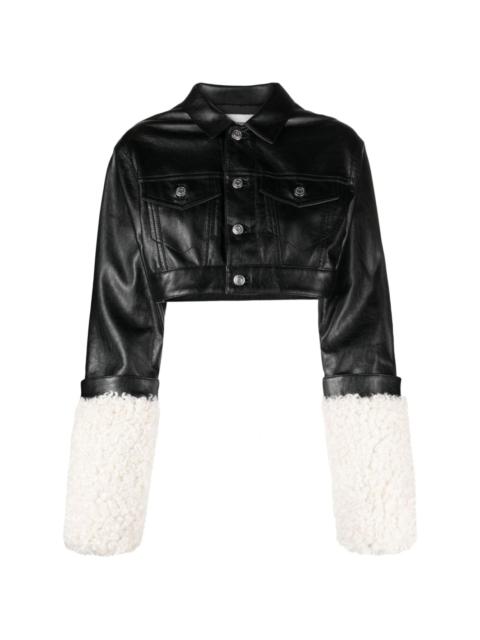 COPERNI hybrid cropped faux-leather jacket