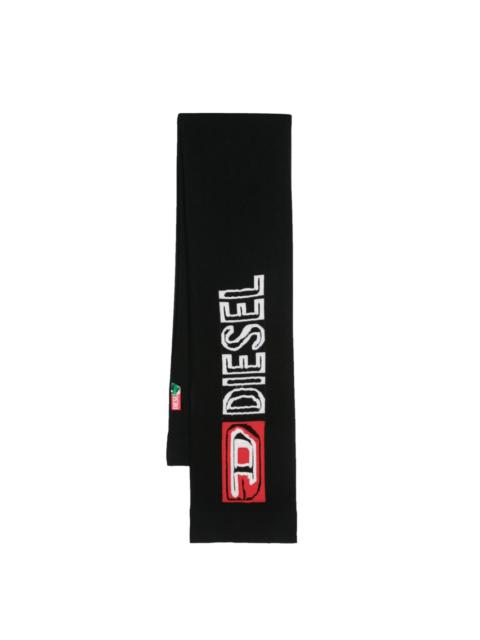 K-Peff intarsia-logo scarf