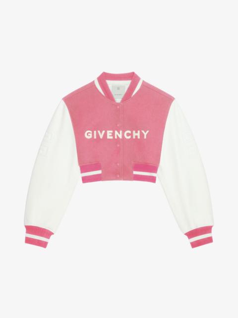 Givenchy GIVENCHY CROPPED VARSITY JACKET IN WOOL AND LEATHER