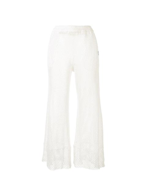flared mesh trousers