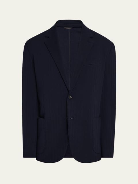 Loro Piana Men's Chevron Wool Sport Coat