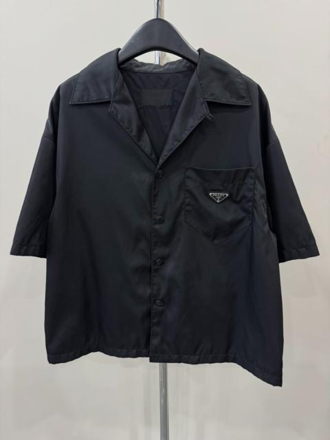 Prada Prada Nylon Triangle Logo Short-Sleeve Top