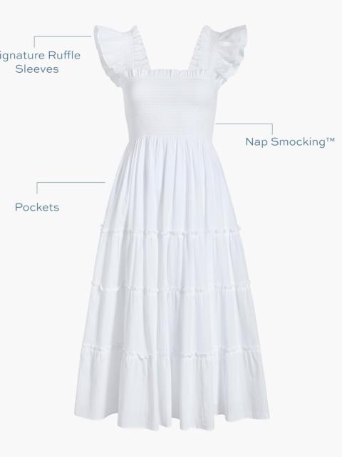 Hill House Home The Ellie Nap Dress - White Shadow Stripe