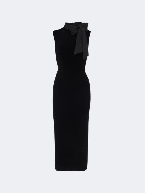 ROLAND MOURET Tie-neck velvet cocktail dress