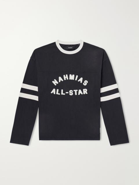NAHMIAS All Star Varsity Logo-Appliquéd Striped Cotton-Jersey T-Shirt