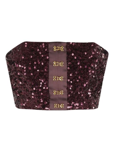 ELISABETTA FRANCHI sequin-embellished cropped top