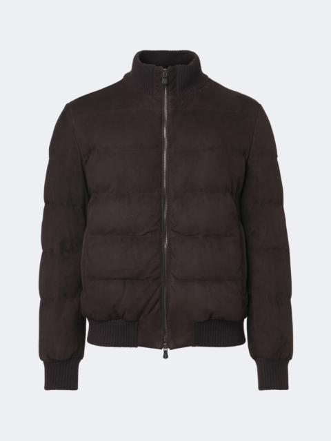 FEDELI Padded suede bomber jacket