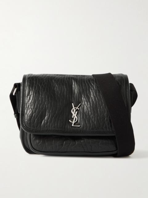 SAINT LAURENT Niki Small Logo-Appliquéd Textured-Leather Messenger Bag
