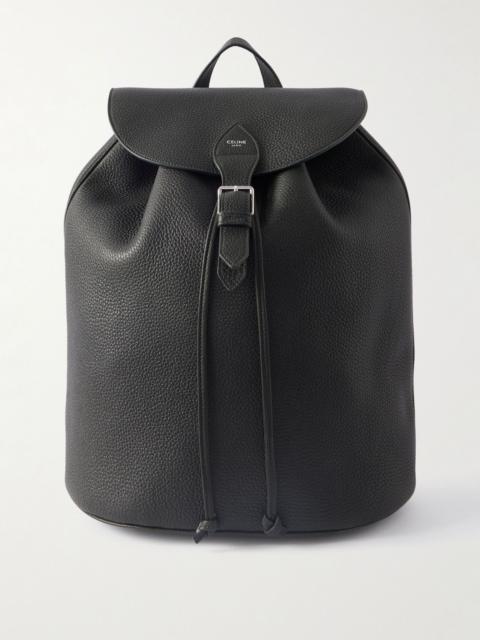 CELINE Full-Grain Leather Backpack Green