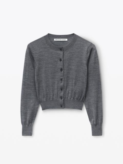 Alexander Wang logo cropped cardi  in superfine merino