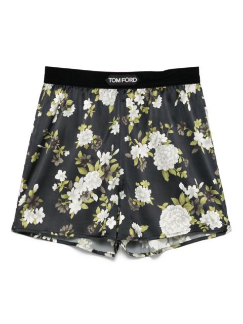 floral-print pyjama shorts