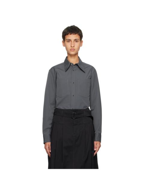 Lemaire Gray Pointed Collar Shirt
