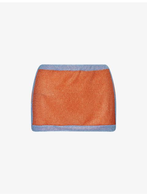 Oséree Lumiere Bi-Color Metallic Woven Mini Skirt