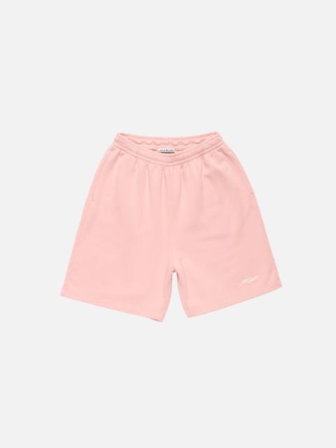 Acne Studios Fleece shorts with logo - Faded pink