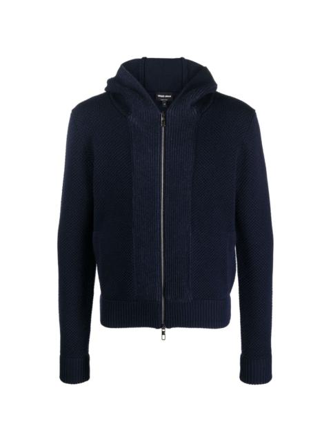 GIORGIO ARMANI knitted zip-up hoodie