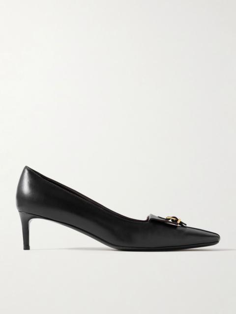 KHAITE Celia Pocket buckled leather pumps Black