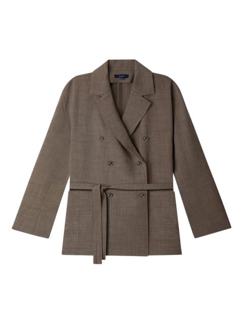 soeur belted double-breasted wool blazer