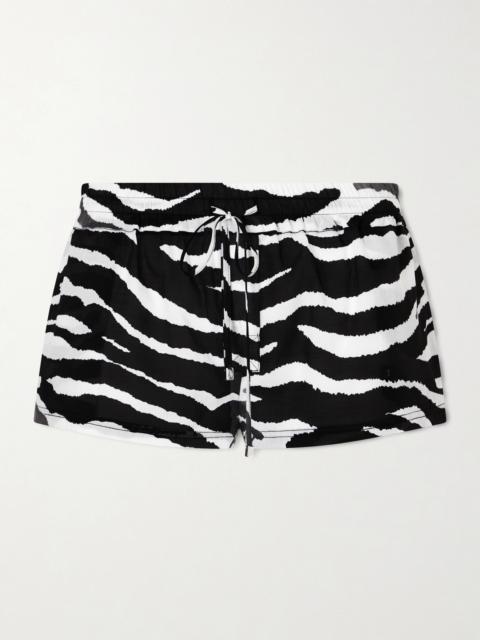 THE ATTICO Zebra-print Cotton-voile Shorts