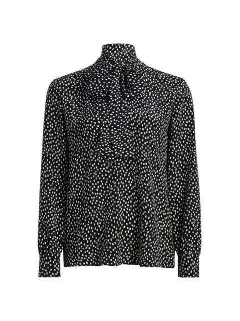 NILI LOTAN Women's Janese Wild Dot Silk Tieneck Blouse - Wild Dot