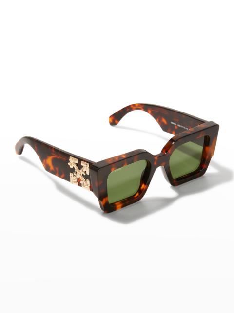 Off-White Men's Catalina Square Tortoiseshell Sunglasses