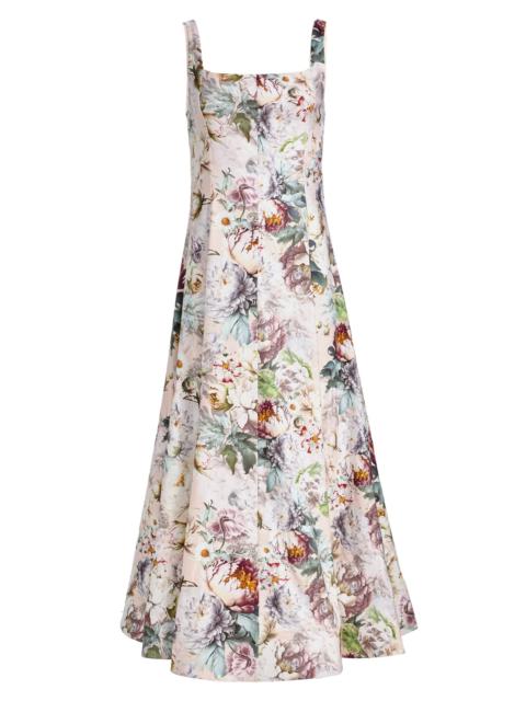 Alice + Olivia Women's Polly Floral Tie-Waist A-Line Maxi Dress - Sweet Peony