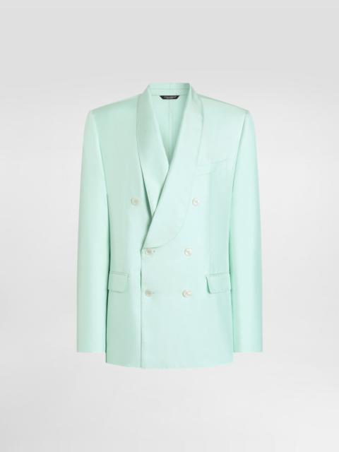 Dolce & Gabbana Sicilia light double-breasted jacket in silk twill